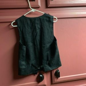 Black linen vest